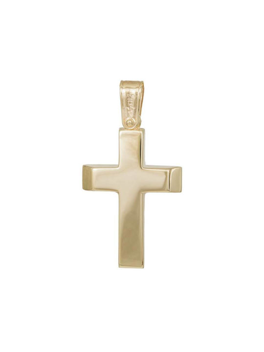 Herren Gold Kreuz 9K Beidseitig