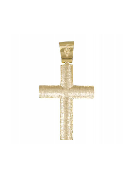 Men's Gold Cross 14K Double Sided