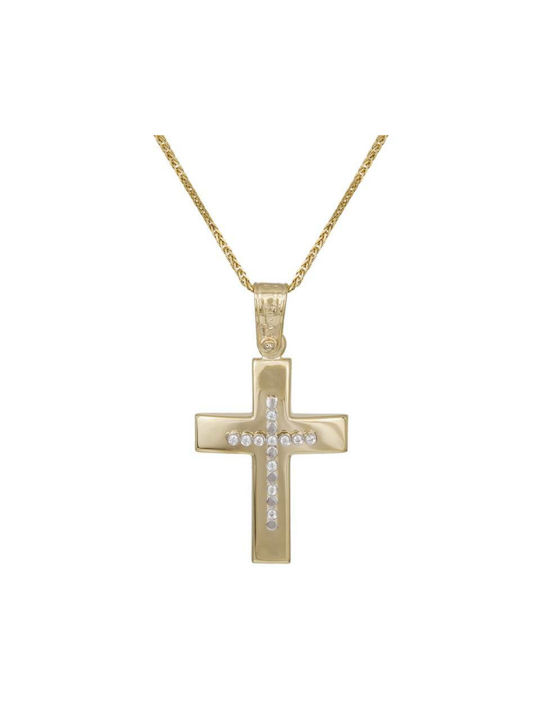 Damen Gold Kreuz 9K mit Kette