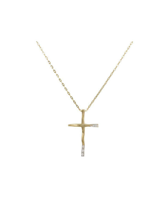 Damen Gold Kreuz 18K mit Kette