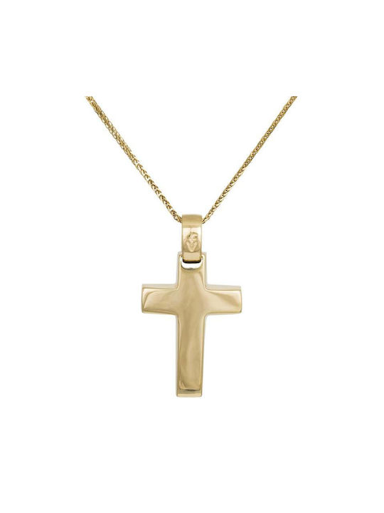 Herren Gold Kreuz 14K mit Kette