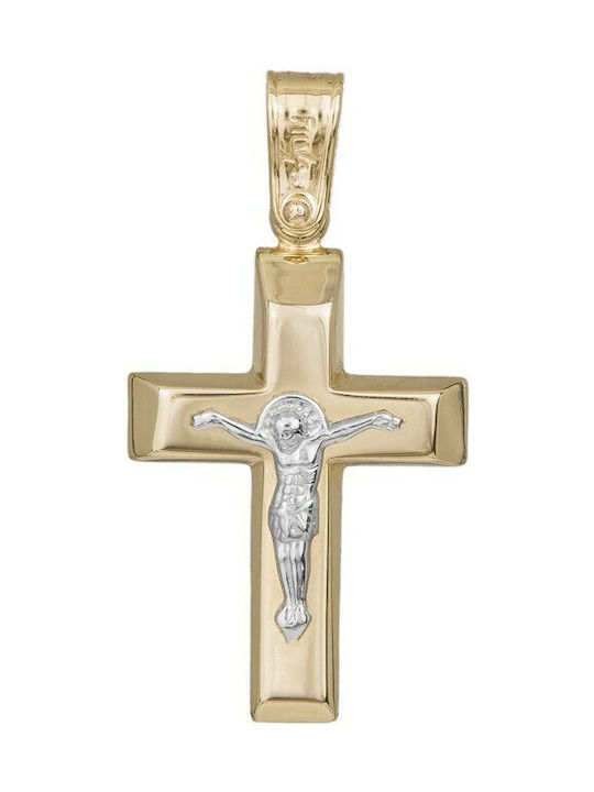 Herren Gold Kreuz 9K Beidseitig