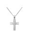 Men's White Gold Cross 9K with Chain