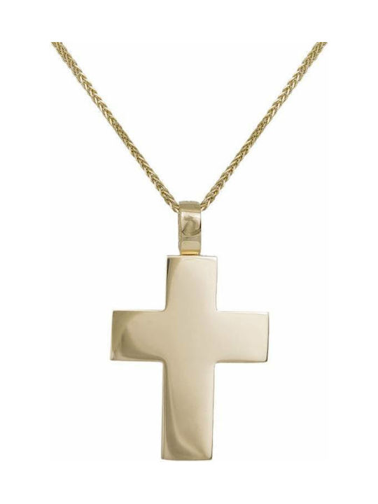 Herren Gold Kreuz 14K mit Kette