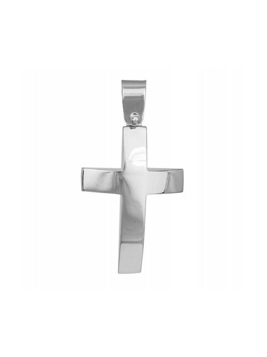 Men's White Gold Cross 14K