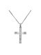 Men's White Gold Cross 14K with the Crucified with Chain