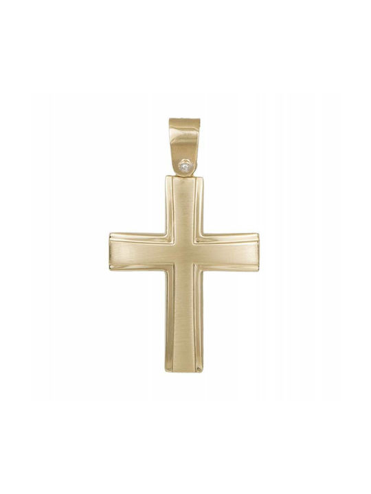 Herren Gold Kreuz 9K Beidseitig