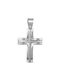 Men's White Gold Cross 14K