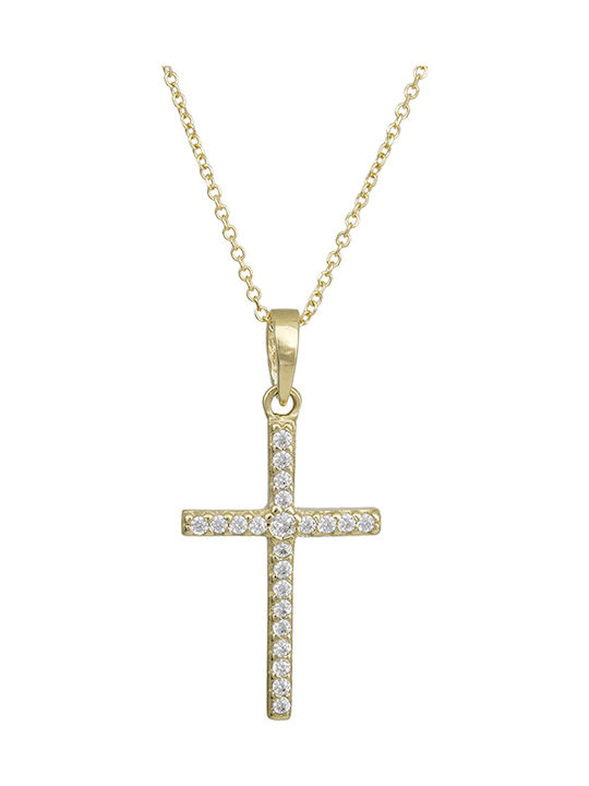 Gold Kreuz 14K mit Kette