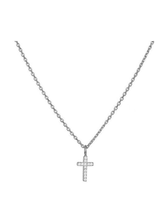 Damen Kreuz aus Silber mit Kette