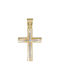 Men's Gold Cross 14K Double Sided