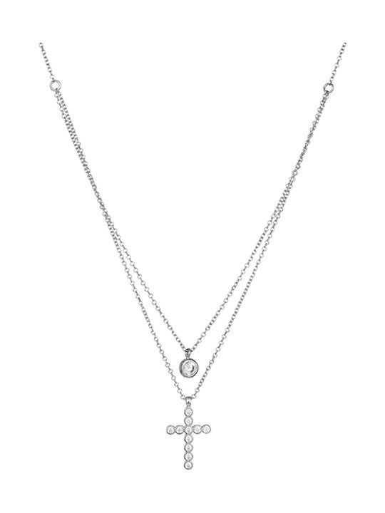 Women's White Gold Cross 14K with Chain