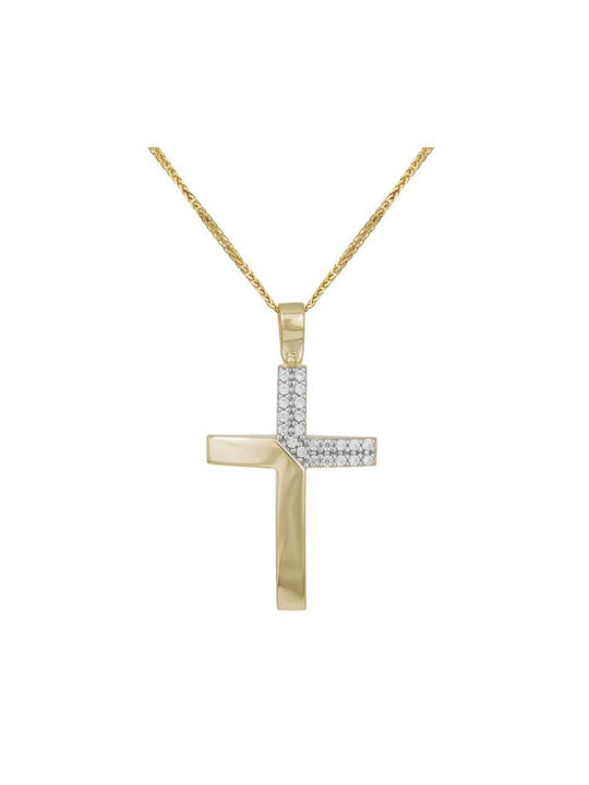 Damen Gold Kreuz 9K mit Kette