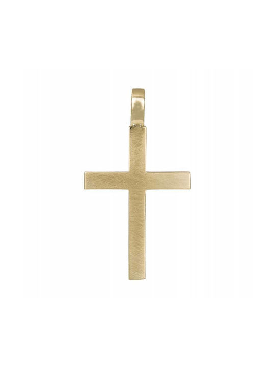 Men's Gold Cross 14K Double Sided