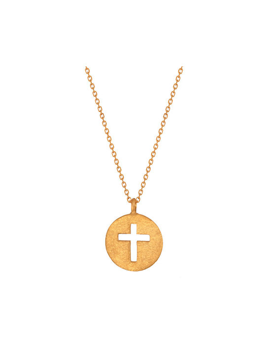 Women's Cross from Gold Plated Silver with Chain