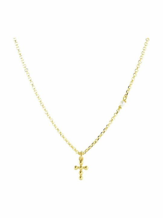 Paraxenies Kreuz aus Vergoldetem Silber mit Kette