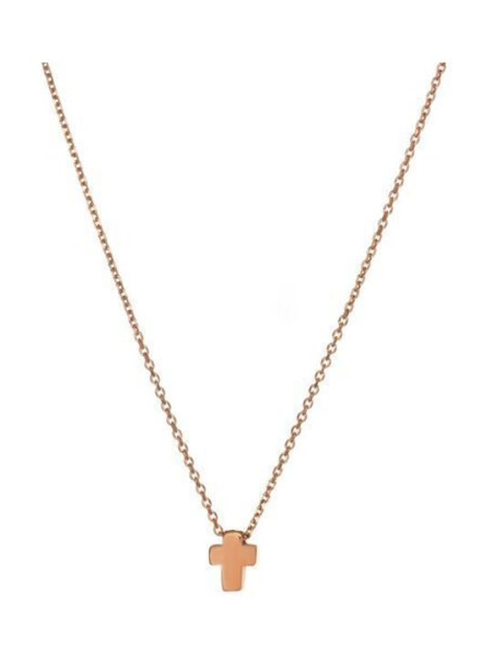 Cross from Rose Gold Plated Silver with Chain