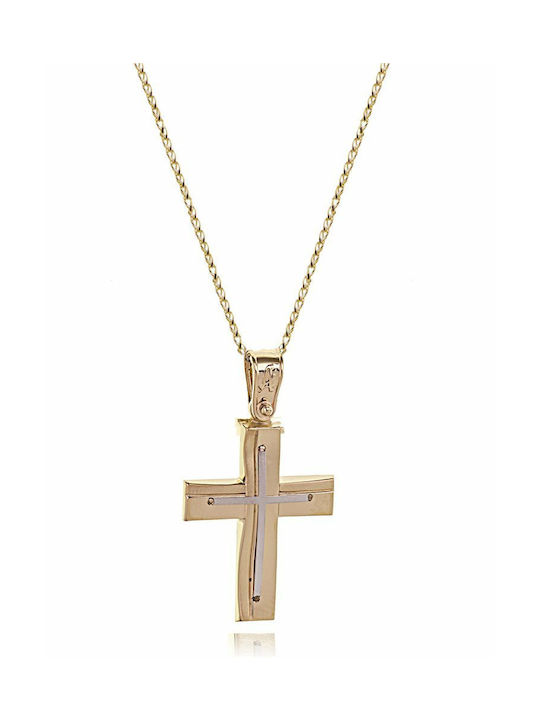 Gold Kreuz 14K mit Kette