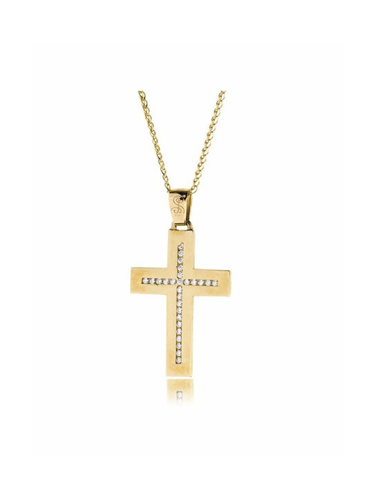 Gold Kreuz 14K mit Kette