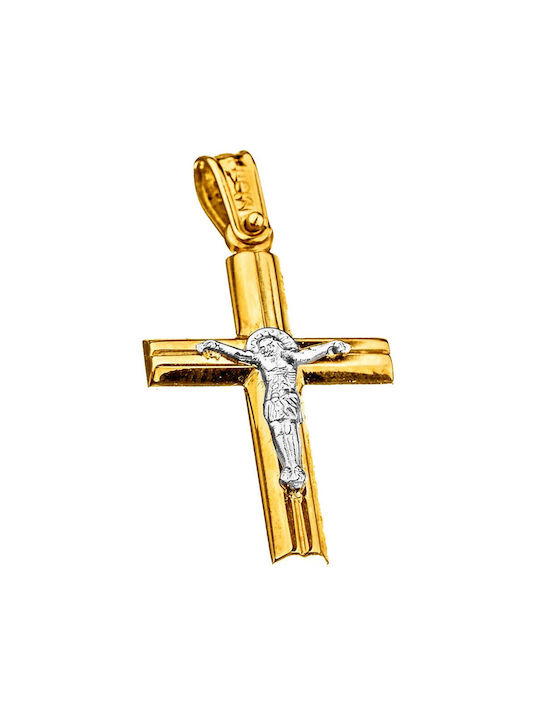 Damen Gold Kreuz 14K mit dem Gekreuzigten