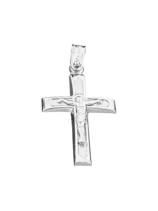 Men's White Gold Cross 14K with the Crucified