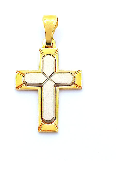 PS Silver Gold Cross 14K