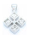 PS Silver White Gold Cross 14K