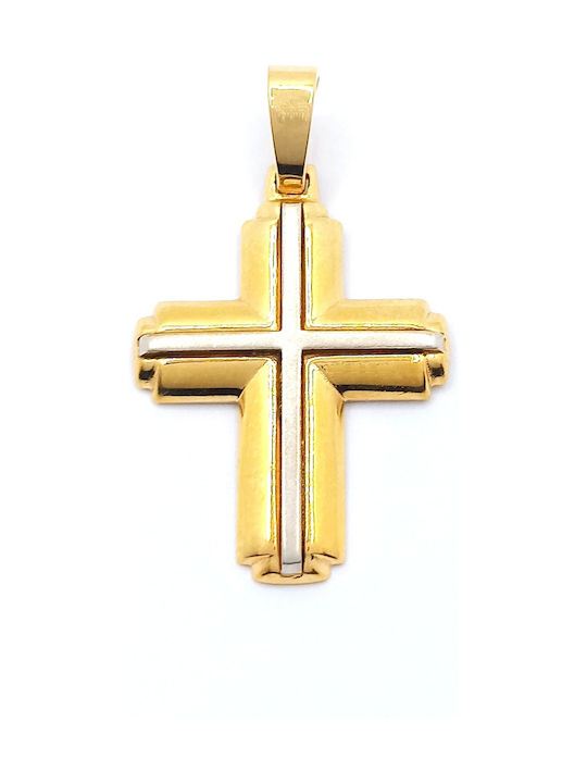 PS Silver Gold Cross 14K