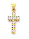 PS Silver Gold Kreuz 14K