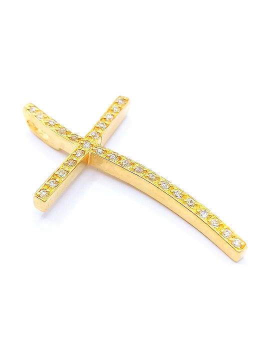 PS Silver Gold Kreuz 14K