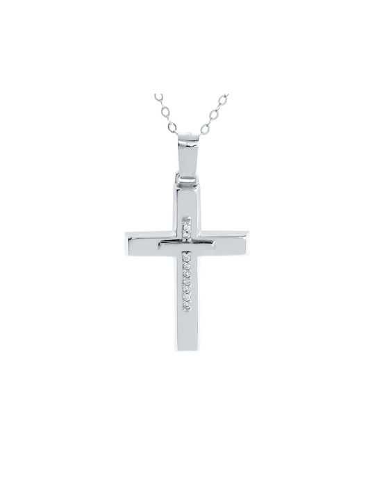 Ioannou24 Women's Gold Cross 14K Double Sided with Chain