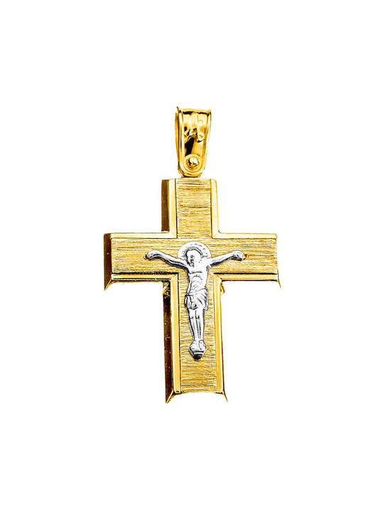 Alorado Herren Gold Kreuz 14K mit dem Gekreuzigten