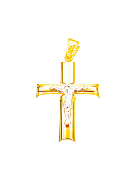 Alorado Herren Gold Kreuz 14K mit dem Gekreuzigten