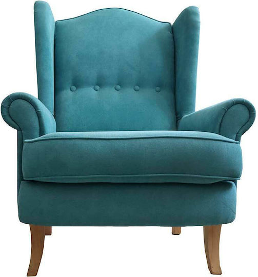 Sessel Samt Petrol Blau 75x75x100cm