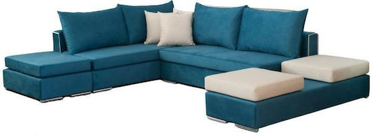 Corner U-Shaped Blue Couch 300x230 cm