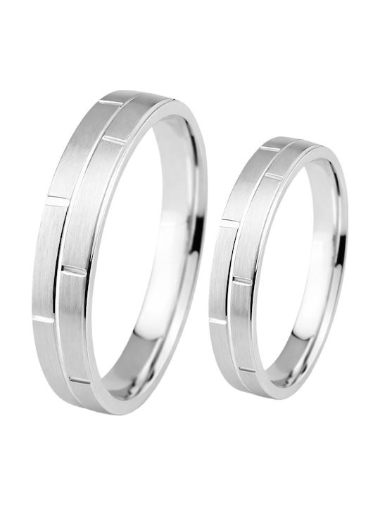 FenixJewelry Ehering-Set aus Weiß Gold 14K