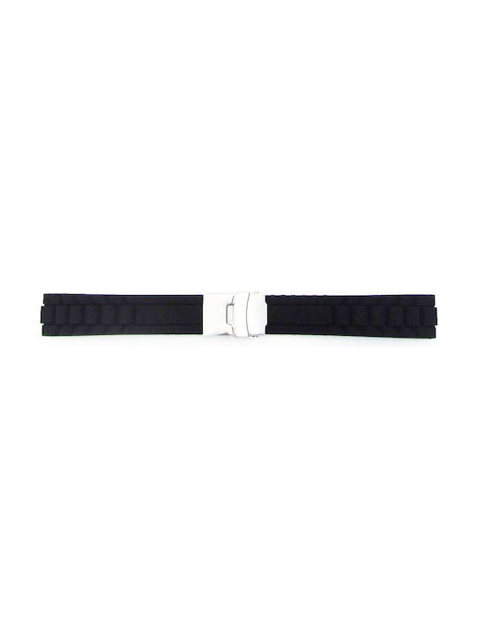 Gummi-Armband Schwarz 18mm