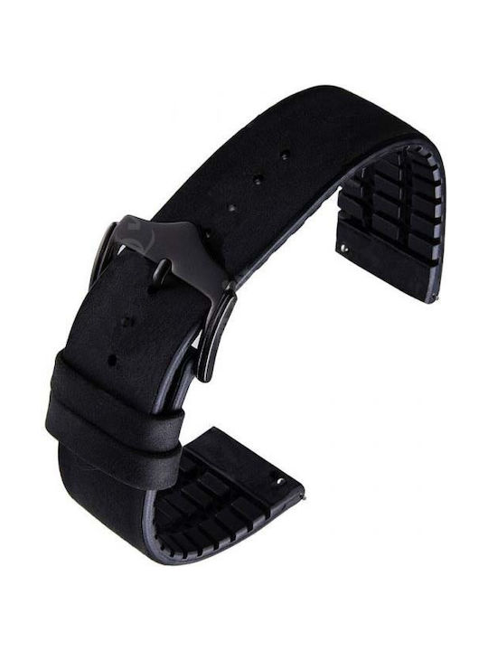 KOSTELO Δερμάτινο Λουράκι Μαύρο 18mm