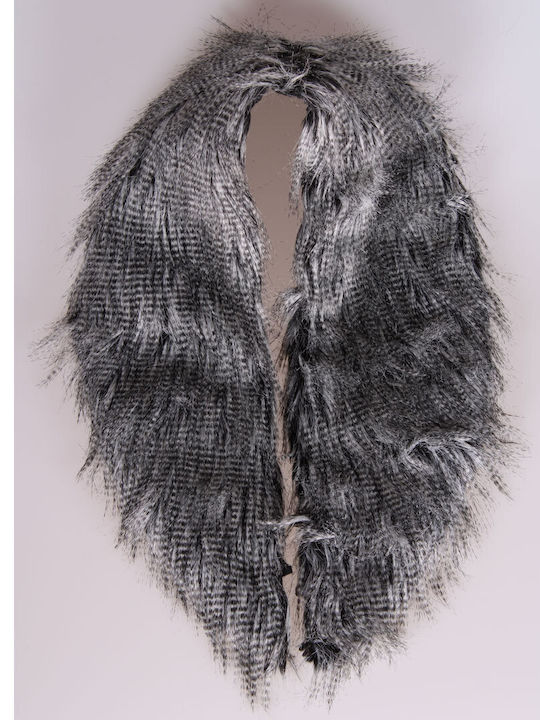 Γιακάς Women's Fur Scarf Gray