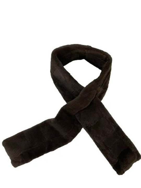 Women's Fur Scarf Black