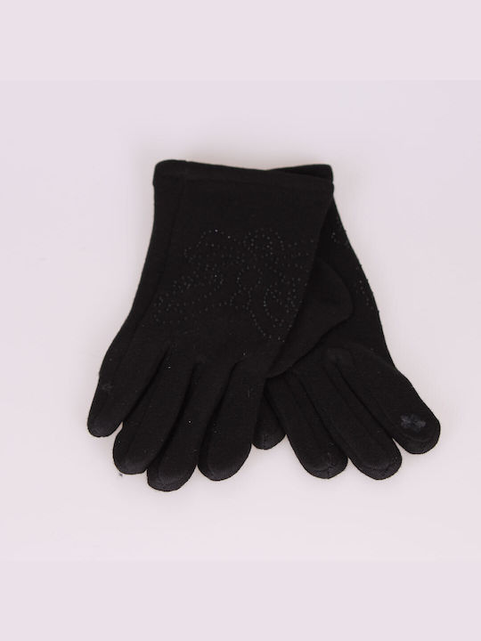 Women's Touch Gloves with Fur Black