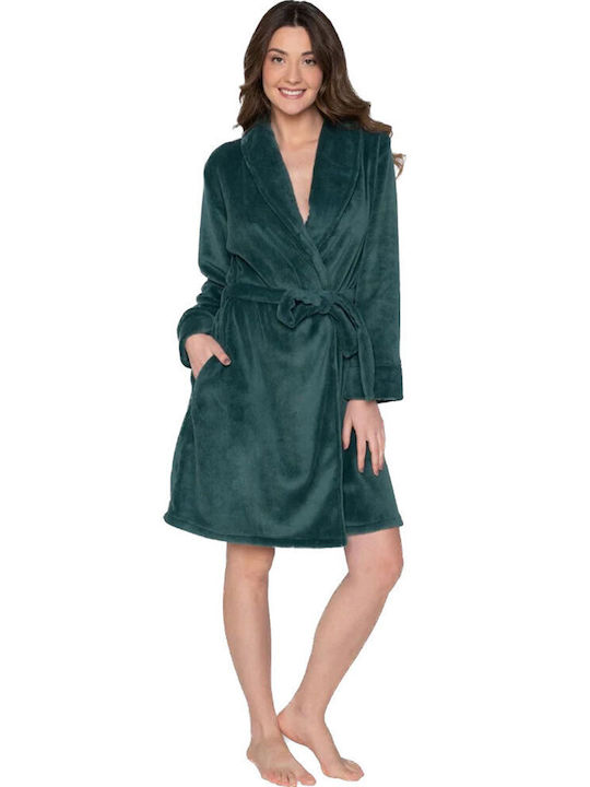 Jeannette Lingerie Winter Women's Velvet Robe Green