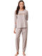 Catherine's Winter Damen Pyjama-Set Beige