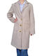 Remix Women's Short Coat with Buttons Beige