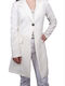 Remix Blaser Basic Women's Midi Coat with Buttons White