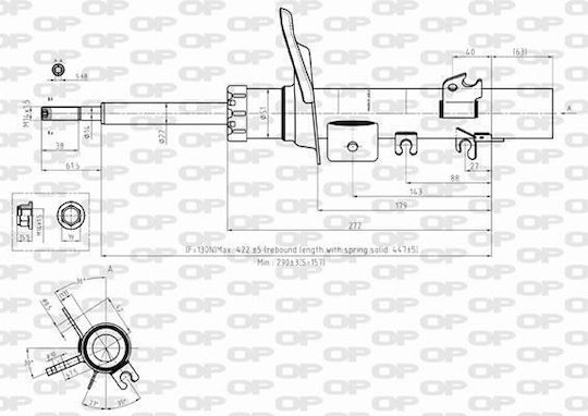 Open Parts Сет амортисьори 1бр за Peugeot 207