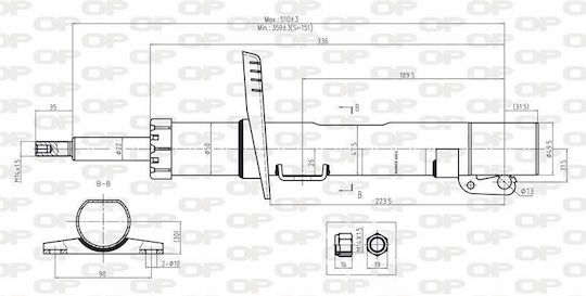 Open Parts Сет амортисьори 1бр за Seat Ибица Skoda Фабия Volkswagen Поло