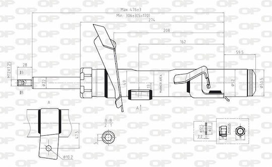 Open Parts Set Shock Absorbers 1pcs for Ford Focus C-Max