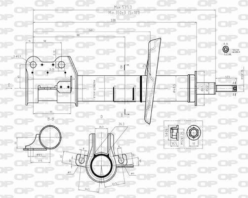 Open Parts Set Stoßdämpfer 1Stück für Opel Corsa Fiat Großer Punkt