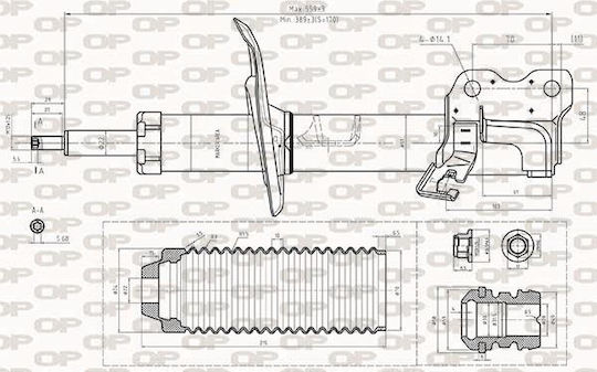 Open Parts Set Amortizoare 1buc pentru Nissan Juke